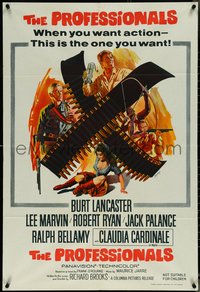 7b0279 PROFESSIONALS Aust 1sh R1971 art of Lancaster, Lee Marvin & sexy Claudia Cardinale!