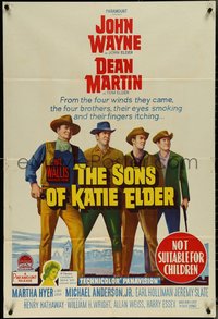 7b0281 SONS OF KATIE ELDER Aust 1sh 1965 John Wayne, Dean Martin & more + Martha Hyer, rare!