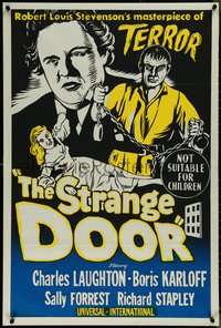 7b0282 STRANGE DOOR Aust 1sh 1952 Charles Laughton, Sally Forrest, Boris Karloff!