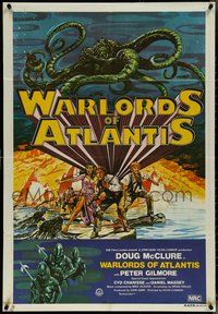 7b0288 WARLORDS OF ATLANTIS Aust 1sh 1978 different fantasy art by Josh Kirby, ultra rare!