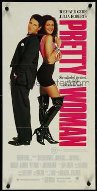 7b0231 PRETTY WOMAN Aust daybill 1990 sexiest prostitute Julia Roberts loves wealthy Richard Gere!