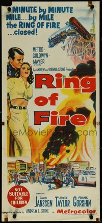 7b0235 RING OF FIRE Aust daybill 1961 it closes on Janssen & Joyce Taylor, different & rare!