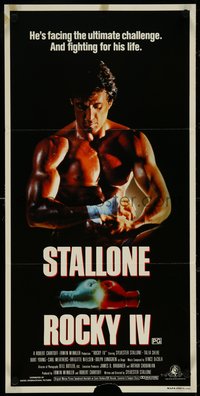 7b0238 ROCKY IV Aust daybill 1985 great image of heavyweight boxing champ Sylvester Stallone!