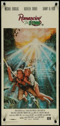 7b0239 ROMANCING THE STONE Aust daybill 1984 Robert Zemeckis, Michael Douglas & Kathleen Turner!