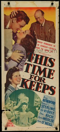 7b0253 THIS TIME FOR KEEPS Aust daybill 1942 Ann Rutherford loves Robert Sterling, but might leave him!