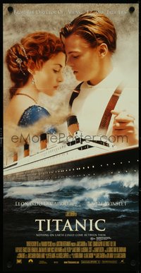 7b0254 TITANIC Aust daybill 1997 great romantic image of Leonardo DiCaprio & Kate Winslet!