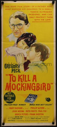 7b0255 TO KILL A MOCKINGBIRD Aust daybill 1964 Gregory Peck, from Harper Lee's classic novel!