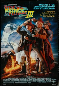 7b0318 BACK TO THE FUTURE III DS 1sh 1990 Michael J. Fox, Chris Lloyd, Drew Struzan art!