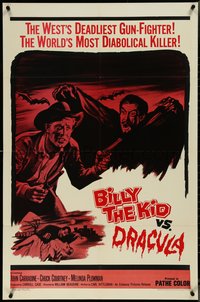 7b0329 BILLY THE KID VS. DRACULA 1sh 1965 John Carradine as the vampire, Plowman, horror art!