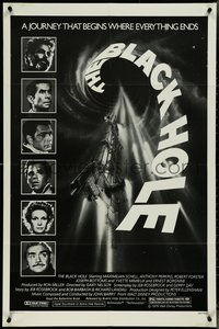 7b0332 BLACK HOLE 1sh 1979 Disney sci-fi, completely different space ship art & cast portraits!