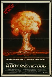 7b0344 BOY & HIS DOG 1sh R1982 Don Johnson, Jason Robards, great smiley mushroom cloud art!