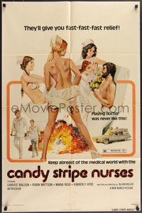 7b0355 CANDY STRIPE NURSES 1sh 1974 Solie art of sexy nurses, they'll give you fast-fast-fast relief!