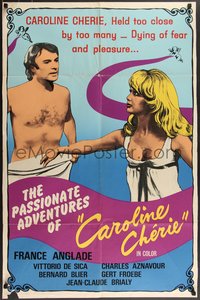 7b0358 CAROLINE CHERIE 1sh 1970s held too close by too many -- dying of fear and pleasure...!