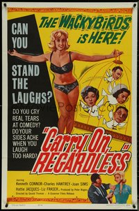 7b0360 CARRY ON REGARDLESS 1sh 1963 sexy English comedy, the Wackybirds is here!