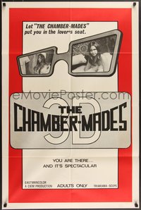 7b0363 CHAMBER-MADES 1sh 1975 Andrea True, 3-D sex, it puts YOU in the lover's seat!