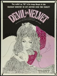 7b0398 DEVIL IN VELVET 1sh 1968 Edmund Nightwood, Bernard Gilmore, cool, detailed artwork!