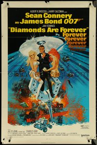 7b0399 DIAMONDS ARE FOREVER 1sh 1971 McGinnis art of Sean Connery as James Bond 007!