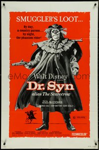 7b0409 DR. SYN ALIAS THE SCARECROW 1sh R1975 Walt Disney, Patrick McGoohan as scarecrow!