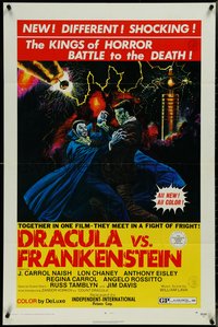 7b0410 DRACULA VS. FRANKENSTEIN 1sh 1971 kings of horror fighting to the death by Gray Morrow!