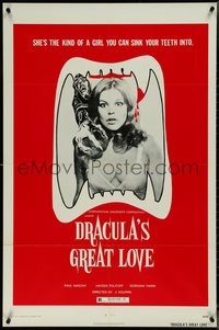 7b0411 DRACULA'S GREAT LOVE 1sh 1974 sexy vampire, the kind of girl you can sink your teeth into!