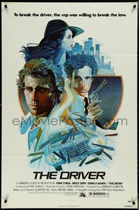 7b0412 DRIVER 1sh 1978 Walter Hill, cool artwork of Ryan O'Neal, Bruce Dern & Adjani by M. Daily!