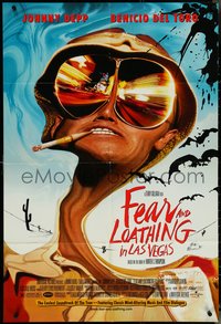 7b0429 FEAR & LOATHING IN LAS VEGAS 1sh 1998 Depp as Dr. Hunter S. Thompson, Steadman art!