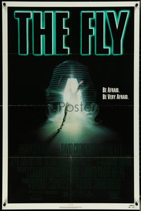 7b0439 FLY 1sh 1986 David Cronenberg, Jeff Goldblum, Geena Davis, cool creepy sci-fi art by Mahon!