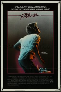 7b0440 FOOTLOOSE PG-rated 1sh 1984 competitive dancer Kevin Bacon has the music on his side!