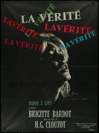 7b0069 LA VERITE French 1p 1960 Georges Kerfyser art of sexy Brigitte Bardot, Clouzot, ultra rare!