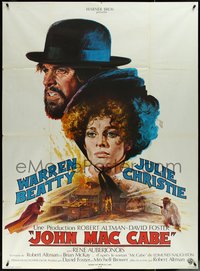 7b0076 McCABE & MRS. MILLER French 1p 1971 different Mascii art of Warren Beatty & Julie Christie!