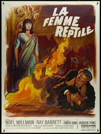 7b0083 REPTILE French 1p 1967 snake woman Jacqueline Pearce, different horror art by Boris Grinsson!