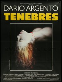 7b0089 TENEBRE French 1p 1983 Dario Argento giallo, creepy Renato Casaro artwork of female victim!