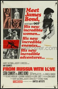 7b0452 FROM RUSSIA WITH LOVE 1sh 1964 Sean Connery as Ian Fleming's James Bond is back!