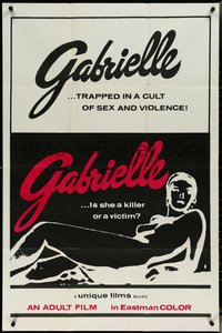 7b0455 GABRIELLE 1sh 1970 trapped in a cult of sex and violence, different sexy artwork!