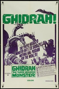 7b0458 GHIDRAH THE THREE HEADED MONSTER military 1sh 1965 Toho, Godzilla, different & ultra rare!