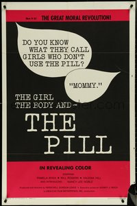 7b0463 GIRL THE BODY & THE PILL 1sh 1967 Herschell Gordon Lewis contraceptive melodrama, rare!