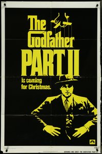 7b0465 GODFATHER PART II advance 1sh 1974 Al Pacino in Francis Ford Coppola classic sequel!