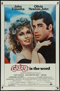 7b0474 GREASE 1sh 1978 c/u of John Travolta & Olivia Newton-John in a most classic musical!