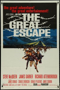 7b0476 GREAT ESCAPE 1sh 1963 Steve McQueen, Charles Bronson, John Sturges classic prison break!