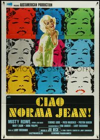 7b0099 GOODBYE NORMA JEAN Italian 1p 1976 Avelli montage art of Rowe as Marilyn Monroe, ultra rare!