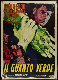 7b0140 GREEN GLOVE Italian 1p 1953 Glenn Ford, completely different art by De Seta, ultra rare!