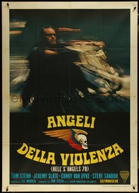 7b0142 HELL'S ANGELS '69 Italian 1p 1970 biker gang in the rumble that rocked Las Vegas, ultra rare!