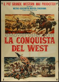 7b0143 HOW THE WEST WAS WON Italian 1p 1964 John Ford classic western epic, cool Reynold Brown art!