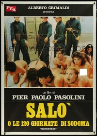 7b0151 SALO OR THE 120 DAYS OF SODOM Italian 1p R1980s Pasolini, naked people on leashes!