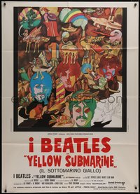 7b0111 YELLOW SUBMARINE Italian 1p R1970s colorful art of Beatles John, Paul, Ringo & George!