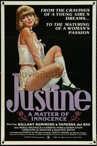 7b0519 JUSTINE A MATTER OF INNOCENCE 1sh 1980 art of sexy Hillary Summers in title role!