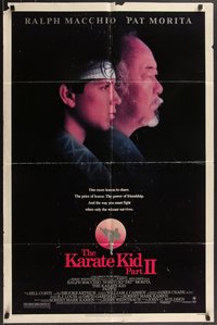 7b0523 KARATE KID PART II 1sh 1986 great profile of Pat Morita as Mr. Miyagi, Ralph Macchio!