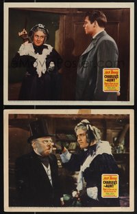 7b1275 CHARLEY'S AUNT 2 LCs 1941 both w/ Jack Benny in drag as old lady, James Ellison!