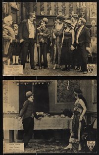 7b1280 COUNT 2 LCs R1933 great images of Tramp Charlie Chaplin & Edna Purviance w/ Eric Campbell!