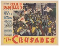 7b0860 CRUSADES LC 1935 Cecil B. DeMille, great image of soldiers on horses preparing for battle!